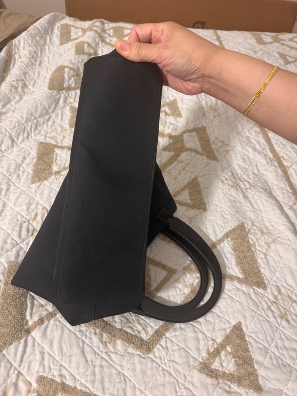 Prada Black Nylon Tote with Structured Handles - Picture 7 of 7